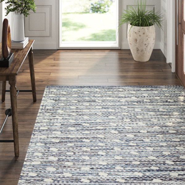 Dash and Albert Rugs Hobnail HandKnotted Polka Dots Area Rug in Indigo